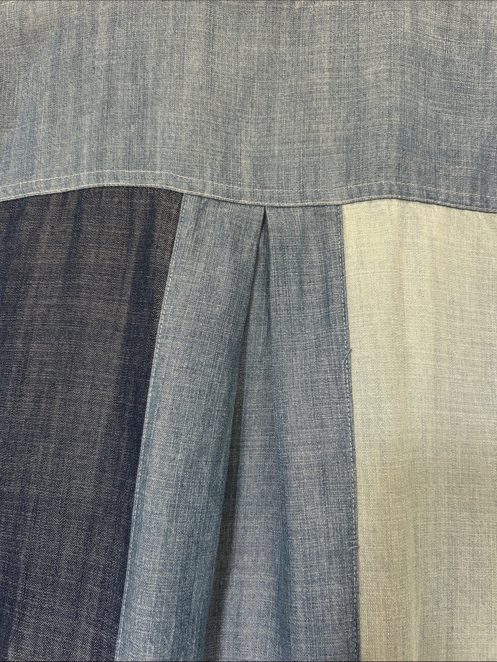 John Mark Patchwork Blue Denim Tunic Top - Picture 7 of 7